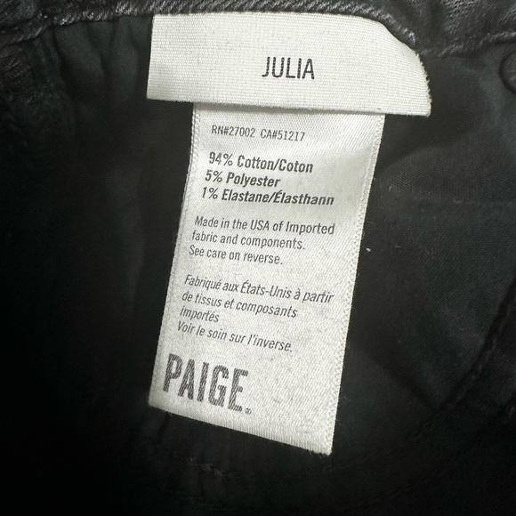 Black PAIGE "Julia" Slim Uneven Frayed Hem Jeans. Sz 24. Grey/Black - Picture 9 of 9